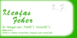 kleofas feher business card